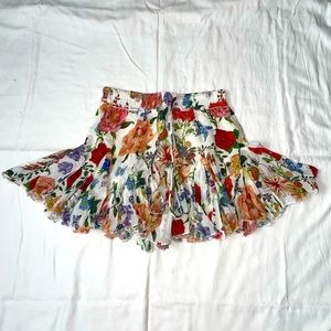Olivaceous Flower Colorful Skirt Size Small